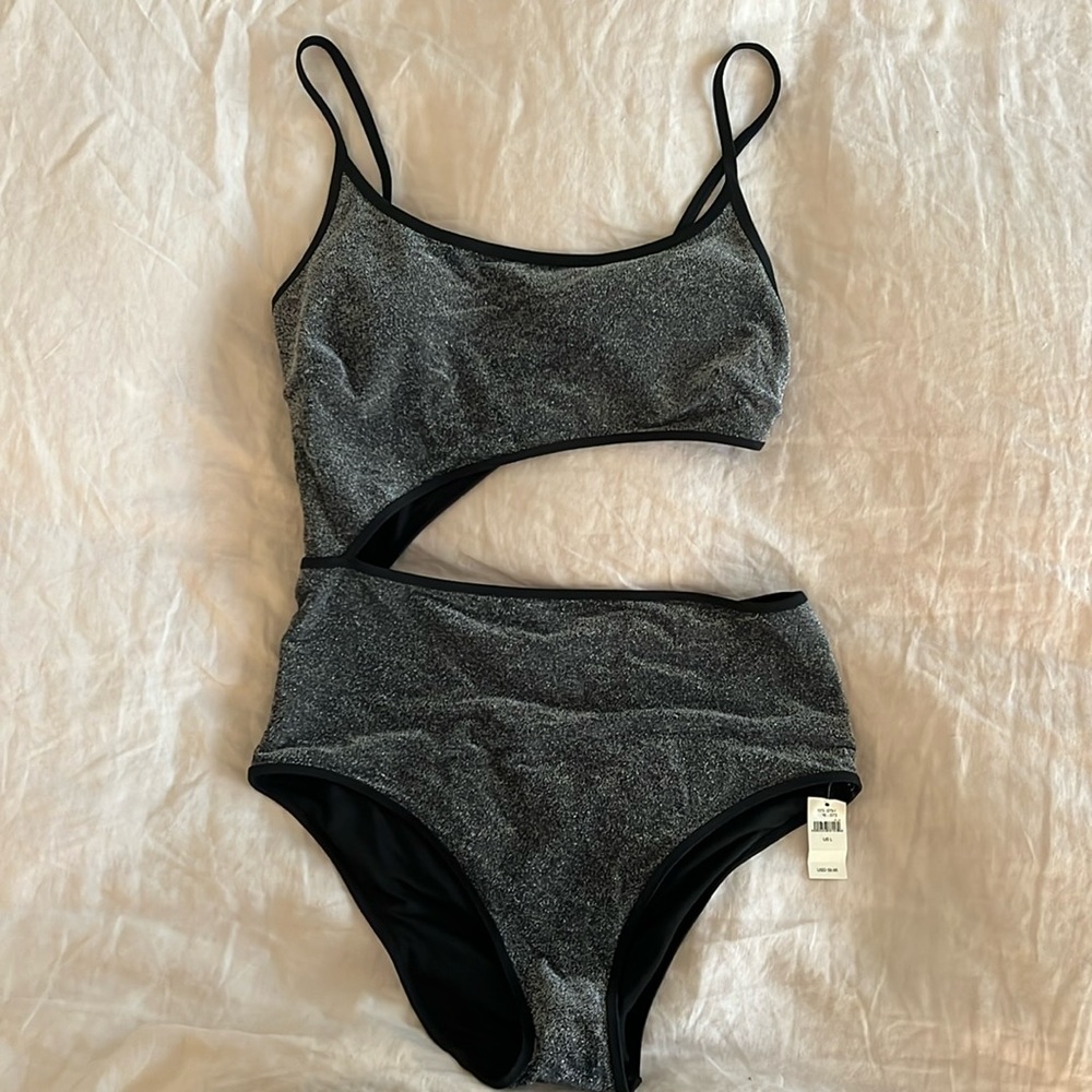 Aerie Shine One Piece Cutout Swim